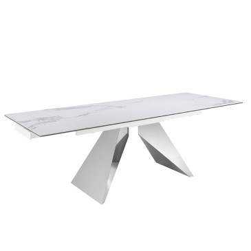 Ausziehbarer Tisch mit Porzellan-Marmorplatte von Angel Cerdà