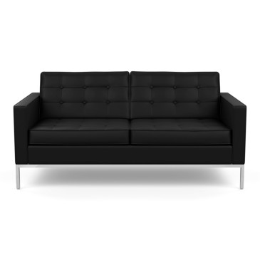 Genudgave af Florence Knoll 2- eller 3-personers sofa, betrukket med ægte læder.