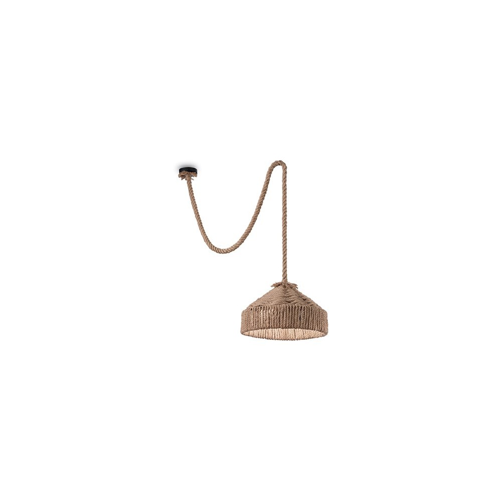 Hemp pendant lamp made of metal with hemp covered electric cables. Available in versions 1, 2 and 6 lights