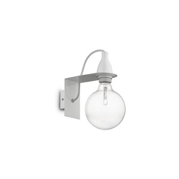Wall lamp in metal Minimal transparent glass and lamp E 27