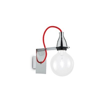 Lampada da Parete in metallo Minimal vetro trasparente e lampada E 27