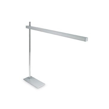 Candeeiro de mesa Gru disponível na versão alumínio branco ou preto. Iluminação led