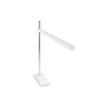 Lampada da tavolo Gru  disponibile nella versione bianca o nera. Illuminazione a led