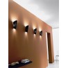 Bloom wall lamp with metal structure and glass diffuser in multiple color versions