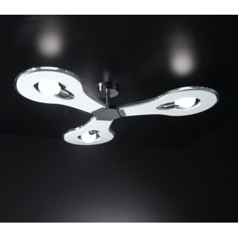 ideale lux platte plafondlamp met drie lampjes