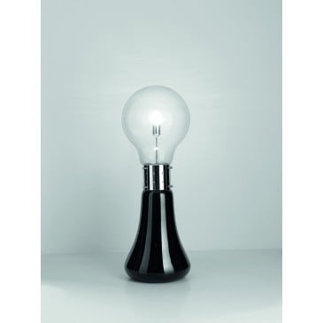 Dina floor lamp in chromed metal and blown glass with two power buttons