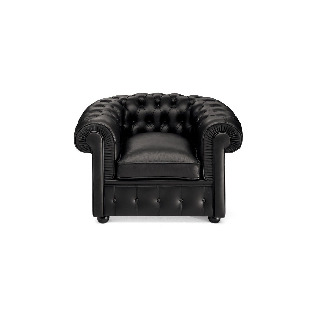 Re-edition of the Chester armchair of the still anonymous design in real Italian leather