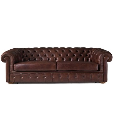 Anonimon kahden ja kolmen istuttavan Chester-sohvan uusintaversio aitoa italialaista nahkaa