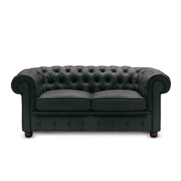 Re-edition of the two and three-seater Chester sofa by Anonymous in real Italian leather