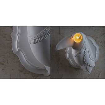 Cuban ceramic wall lamp available in matt white finish