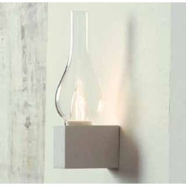 Amarcord væglampe med betonfod og gennemsigtig eller røget glas diffusor