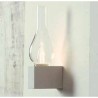 Amarcord wall lamp with concrete base and transparent or smoked glass diffuser