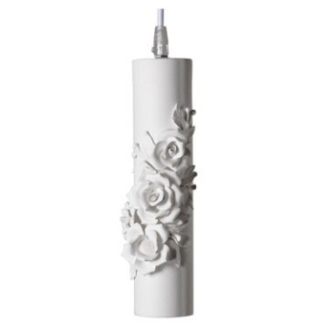 Candeeiro de suspensão Capodimonte em cerâmica branca mate. Iluminação da lâmpada 1 x max 20 watts incluídos