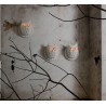 Lampada da parete Ti Vedo in ceramoca bianca opaca a forma di gufo con 2 lampade E27