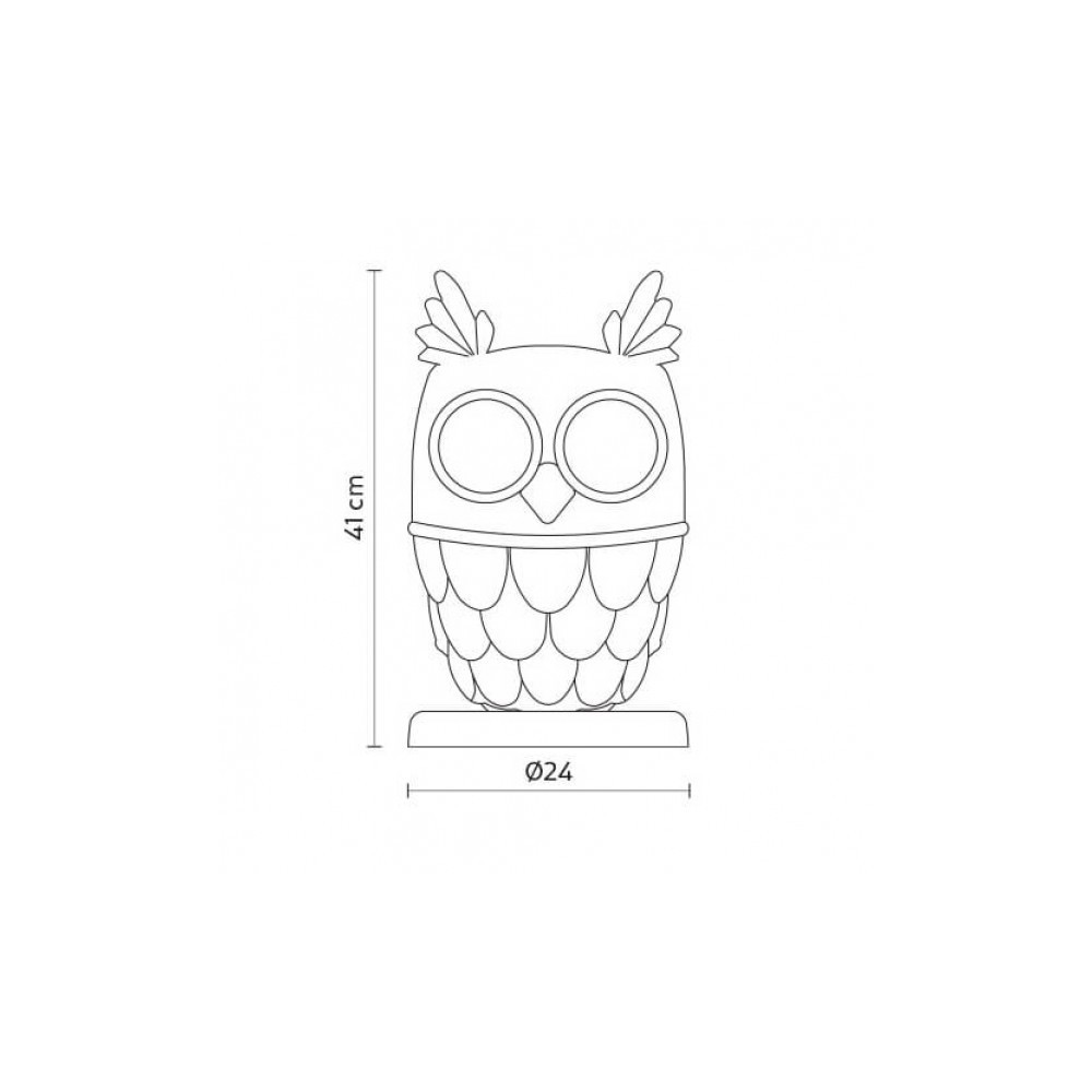 Ti Vedo table lamp in opaque white ceramic in the shape of an owl with 2 E27 lamps