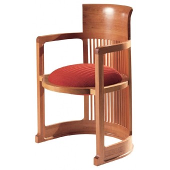 Reedición del sillón Barrel de Frank Lloyd Wright en cerezo macizo