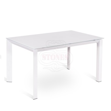 Konto ausziehbarer Tisch mit Metallrahmen und Glasplatte. Erhältlich in 3 Ausführungen