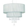 Lampe à suspension Opera à 6 lumières avec abat-jour recouvert de fils et pendentifs en cristal taillé