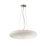 Lampe à suspension Smarties White avec structure en métal chromé et verre soufflé disponible en 5 lumières