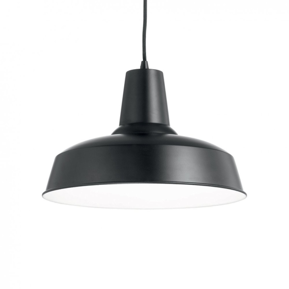 Moby suspension lamp in metal with white interior and black exterior