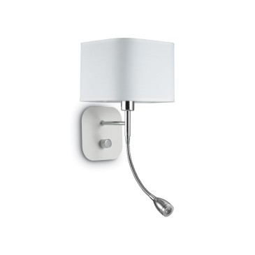 Holiday wall lamp in chromed metal with matt white or black painted base