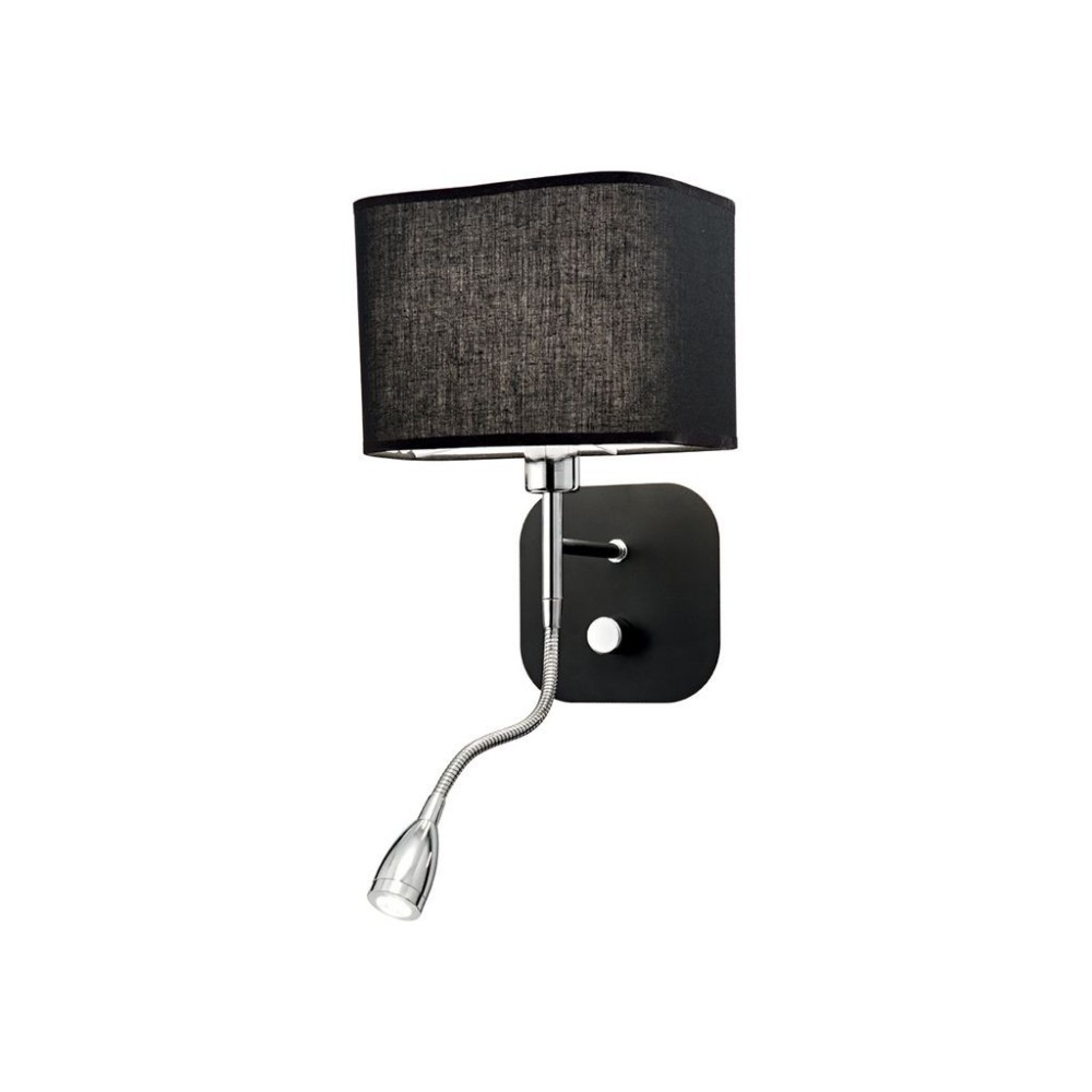 Lámpara de pared Holiday en metal cromado con base lacada en blanco mate o negro
