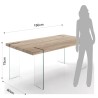Table à manger Waver convient également comme bureau, verre et bois.