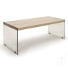Robusta mesa de estar Nancy, vidro e madeira para um design essencial