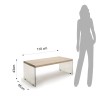 Robusta mesa de estar Nancy, vidro e madeira para um design essencial