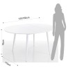 Tavolo rotondo allungabile fino a 160 cm Astro Round. Bianco lucido.