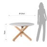 Tavolo rotondo Frisia con base in legno massello. Stile nordico.