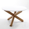 Tavolo rotondo Frisia con base in legno massello. Stile nordico.