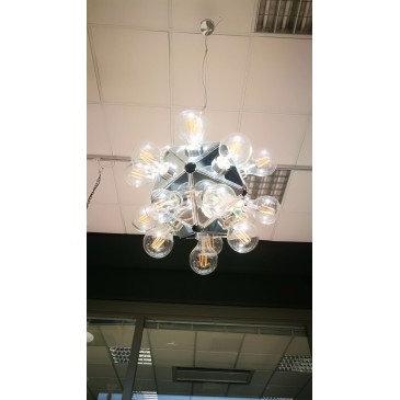 Reproduction of Taraxacum chandelier with metal structure and glass sphere with 60 lights G4 5 W