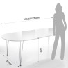 Extendable oval table Elegant, modern line, glossy white.