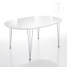 Extendable oval table Elegant, modern line, glossy white.