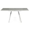 Riky extendable rectangular table by Tomasucci with chromed metal structure and glossy white lacquered MDF top