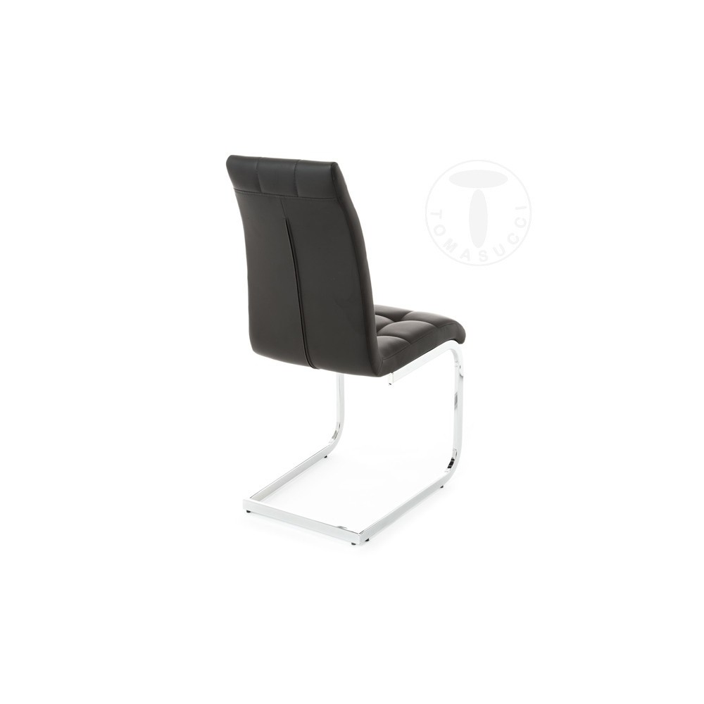 Set 4 gemütliche Stühle von Tomasucci mit Schlittenmetallstruktur und Bezug mit Kunstleder in drei verschiedenen Ausführungen
