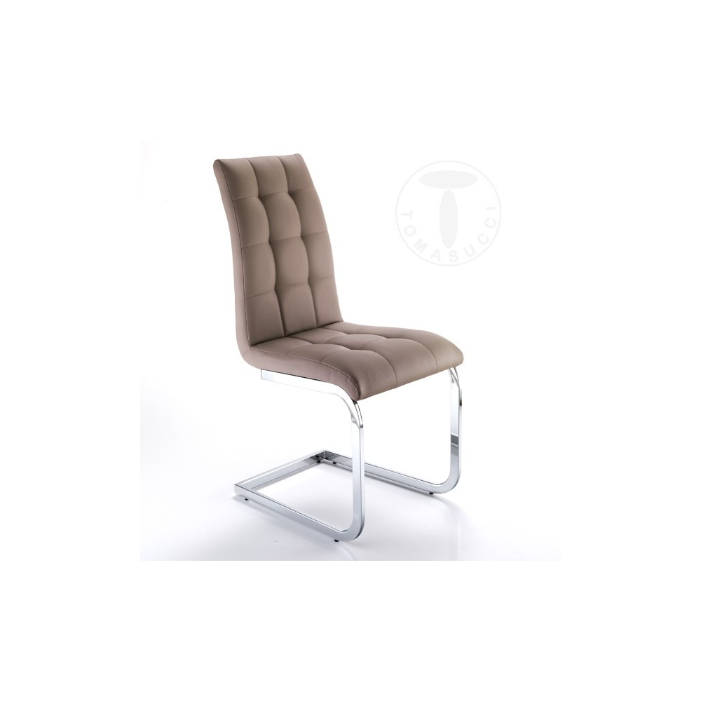 Set van 4 Cosy stoelen van Tomasucci met metalen sledestructuur en bekleed met synthetisch leer in drie verschillende afwerkinge