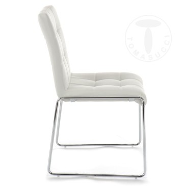 Tomasucci Alice set of 2 chairs with chromed metal structure and synthetic leather upholstery available in two finishes