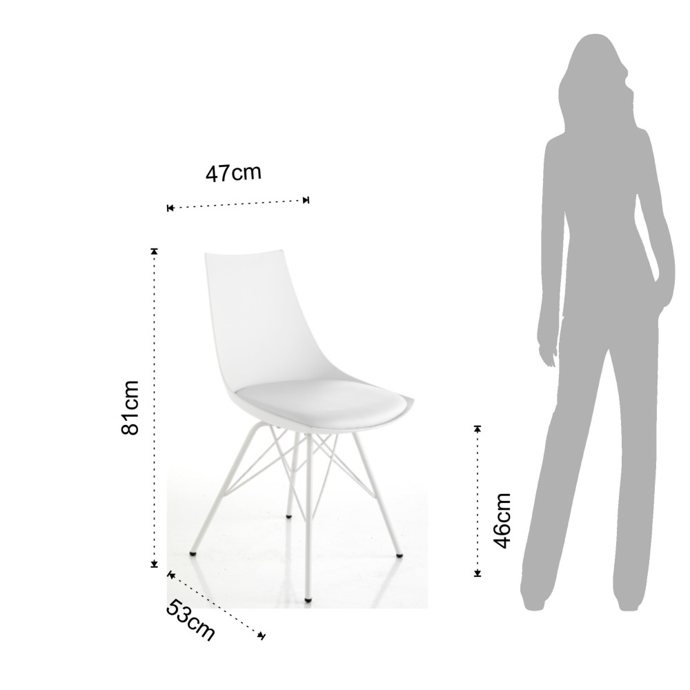 Set 2 Kiki Stühle von Tomasucci mit glänzend grauen Metallbeinen, Polypropylenschale und Sitz aus Kunstleder