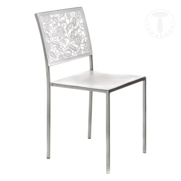 Set of 4 Classic Tomasucci stackable chairs with metal structure. ABS seat and back available in two finishes