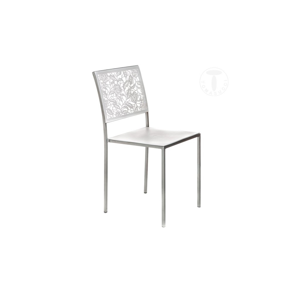 Ensemble de 4 chaises Classic de Tomasucci empilables avec structure en métal. Assise et dossier en ABS disponibles en deux fini