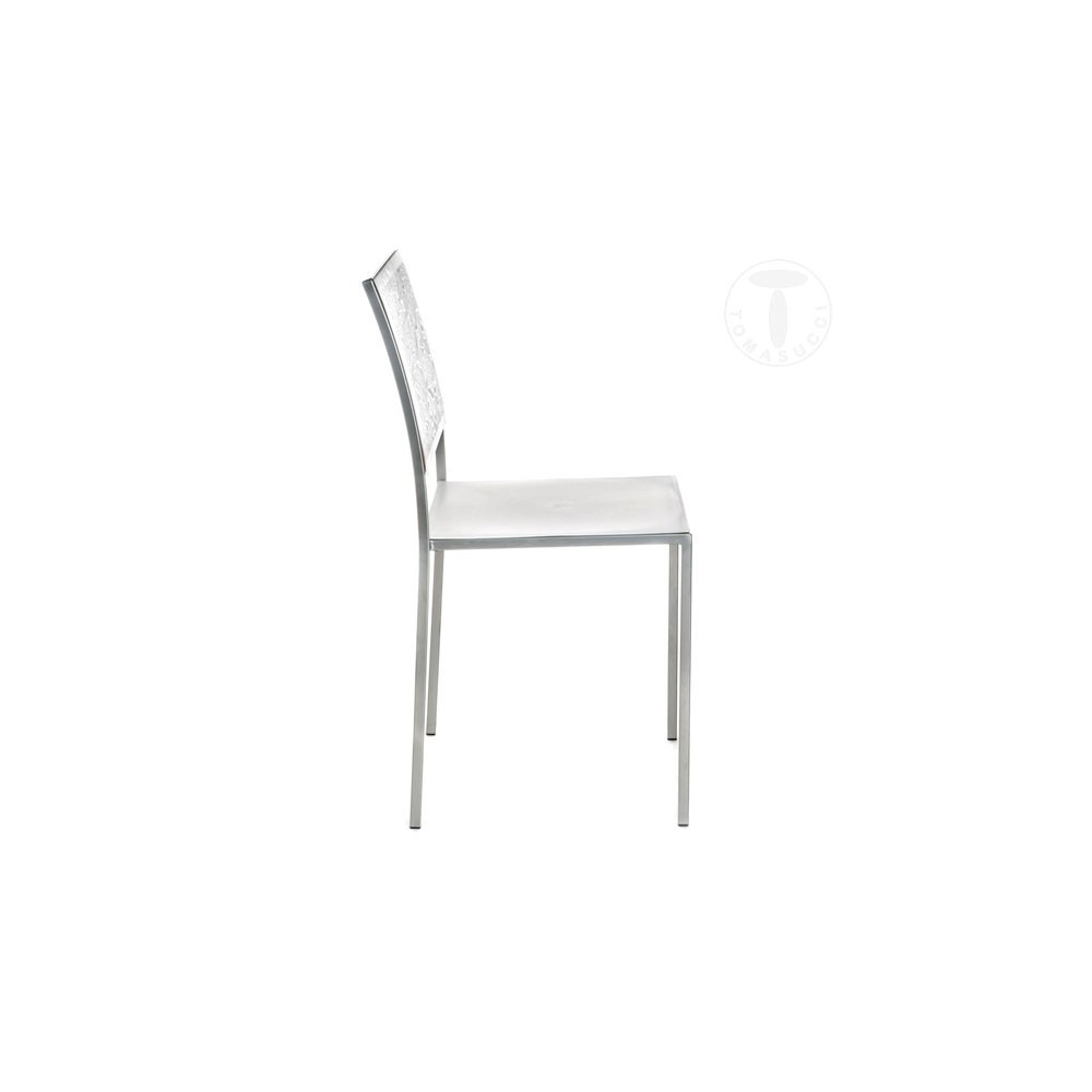 Set 4 sedie Classic di Tomasucci impilabile con struttura in metallo. Seduta e schienale in ABS disponibile in due finiture