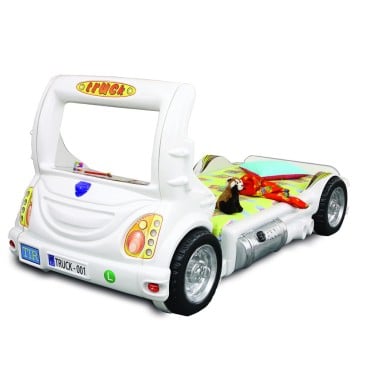Truck-shaped toddler bed in ABS with illuminated headlights