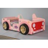 Mdf-puusänky vaaleanpunaisen Jeepin muodossa tytöille patjalla