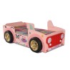 Mdf-puusänky vaaleanpunaisen Jeepin muodossa tytöille patjalla