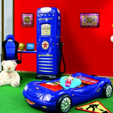 Mini-Kinderbett für Kinderzimmer in ABS in Form eines Autos