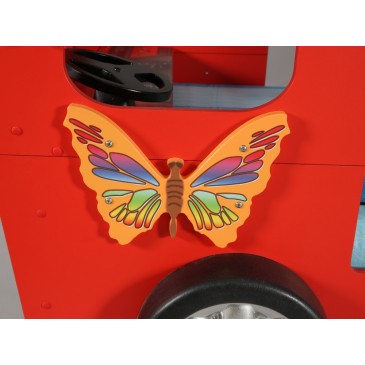plastiko happy bus letto rosso farfalla