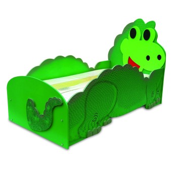 Groen plastiko dinosaurus bed