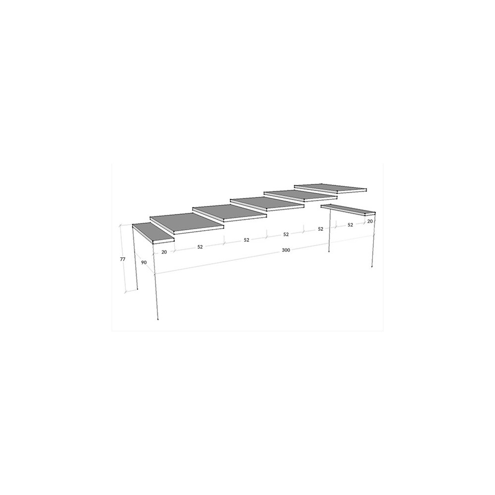 Console extensible Sintesi en métal extensible et plateau en bois plaqué disponible en 2 finitions